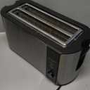 Elite Gourmet ECT-3100 Long Slot 4 Slice Toaster, Reheat, 6 Toast Settings, Defrost, Cancel Functions, Built-in Warming Rack, Extra Wide Slots for Bagels & Waffles, Stainless Steel & Black (Black & Stainless Steel)