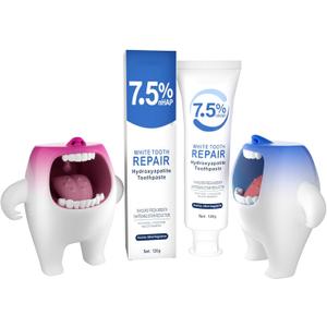 Hydroxyapatite Toothpaste for Sensitive Teeth - Enamel Repair & Whitening, Fluoride-Free with Natural Mint, Fresh Breath, Cavity Protection (120g)