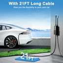 QPQ Level 2 Tesla Charger 32A, Portable Electric Car EV Charger for Tesla Models Y/X/3/S, 21FT Cable 240V NEMA 14-50 Plug, NACS Connector, 7.68KW Home EV Charging Station