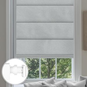 No Drill Roman Shades for Windows No Tools Roman Shades, UV Protection, Privacy, Thermal Insulation Roman Blinds, Easy to Install, Room Darkening Blackout-Gray