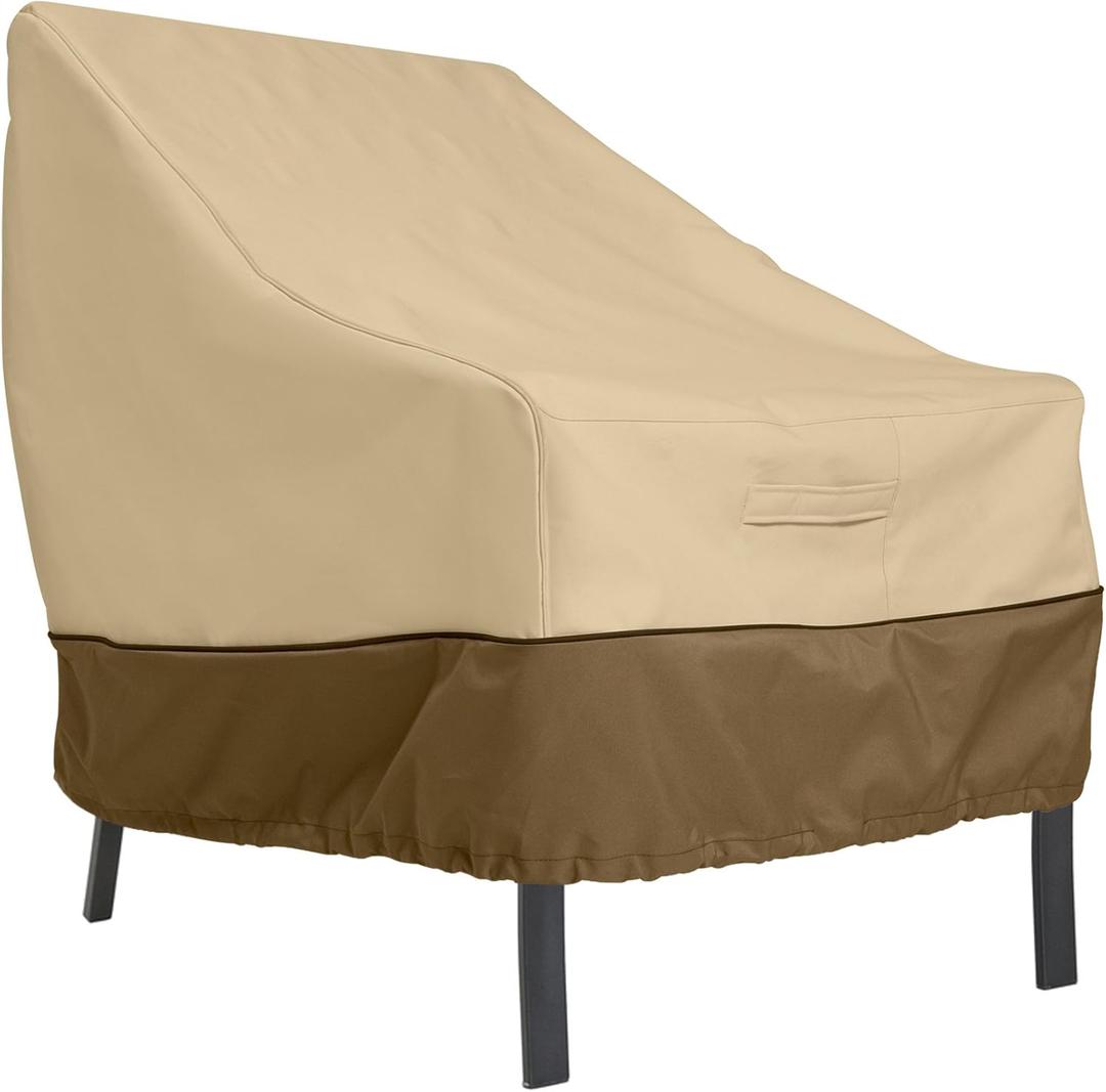 Classic Accessories Veranda Water-Resistant 38 Inch Patio Lounge Chair Cover, Patio Furniture Covers (Pebble/Bark/Earth)