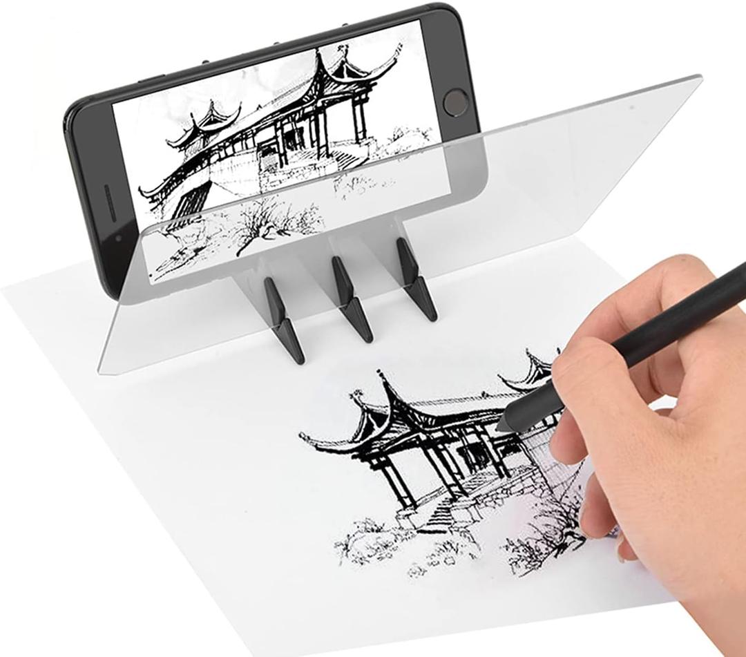 Portable Optical Drawing Board,Tracing Drawing Sketching Tool Stencil Board Copy Pad Mirror Reflection Projector Drawing Panel,Tracing Board Painting Artifact for Beginners and Kids