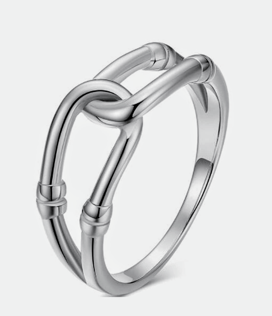 Jude Jewelers Stainless Steel Wave Knotted Chain Infinity Classic Plain Promise Statement Anniversary Ring (1 inch)
