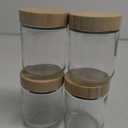 NETANY 4-pack 10oz Glass jars with Airtight Lids, Overnight Oats Containers with Bamboo Lids, Wide mouth Mason Salad jars, Glass Food Storage Containers for Snacks Yogurt Spice Sugar