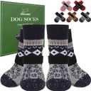 EXPAWLORER Anti Slip Dog Socks to Prevent Licking Paws, Soft Dog Boots & Paw Protectors, Dog Booties for Hardwood Floors, Shoes for Small Medium Large Senior Dogs, Navy S (Thickened Blue(4 PCS))