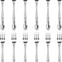 New Star Foodservice 58680 Stainless Steel Rose Pattern Oyster Fork, 5.8-Inch, 12 pieces