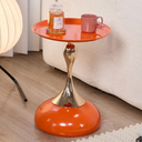 Stylish Hourglass Side Table - Contemporary Design for Living Rooms, Cafes, Dining Areas, Bedrooms, and Outdoor Spaces - Perfect Accent Piece for Any Decor (1, Hermes Orange)