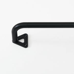 NICETOWN Black Wrap Around Curtain Rod for Windows 28" to 48" Long, Rod for Room Black Out Window Treatment with Industrial Adjustable Design, Room Divider Window Curtain Rods with 3/4 Inch Diameter