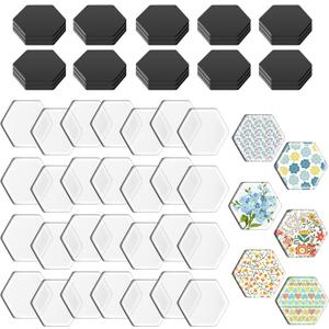 72 Pieces Round Craft Magnets Glass Ceramic Ferrite Magnet with Adhesive Backing and Transparent Clear Glass Gems for DIY Craft Fridge Refrigerator Pendants (1.34'')