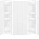 White Tub Wall Surround - Waterproof, Easy-to-Install, Two Shelf Units Kit Included Bathtub Wall Surround Panels - Vertical Pattern, Dynamic Shelves - Acrylic 58"