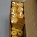 DEYBBY Handmade Beeswax Taper Candles, Dripless Wax Candles, Hand-Rolled Honeycomb Candles for Dinner Party, Set of 12 Flat TopBrown Raw