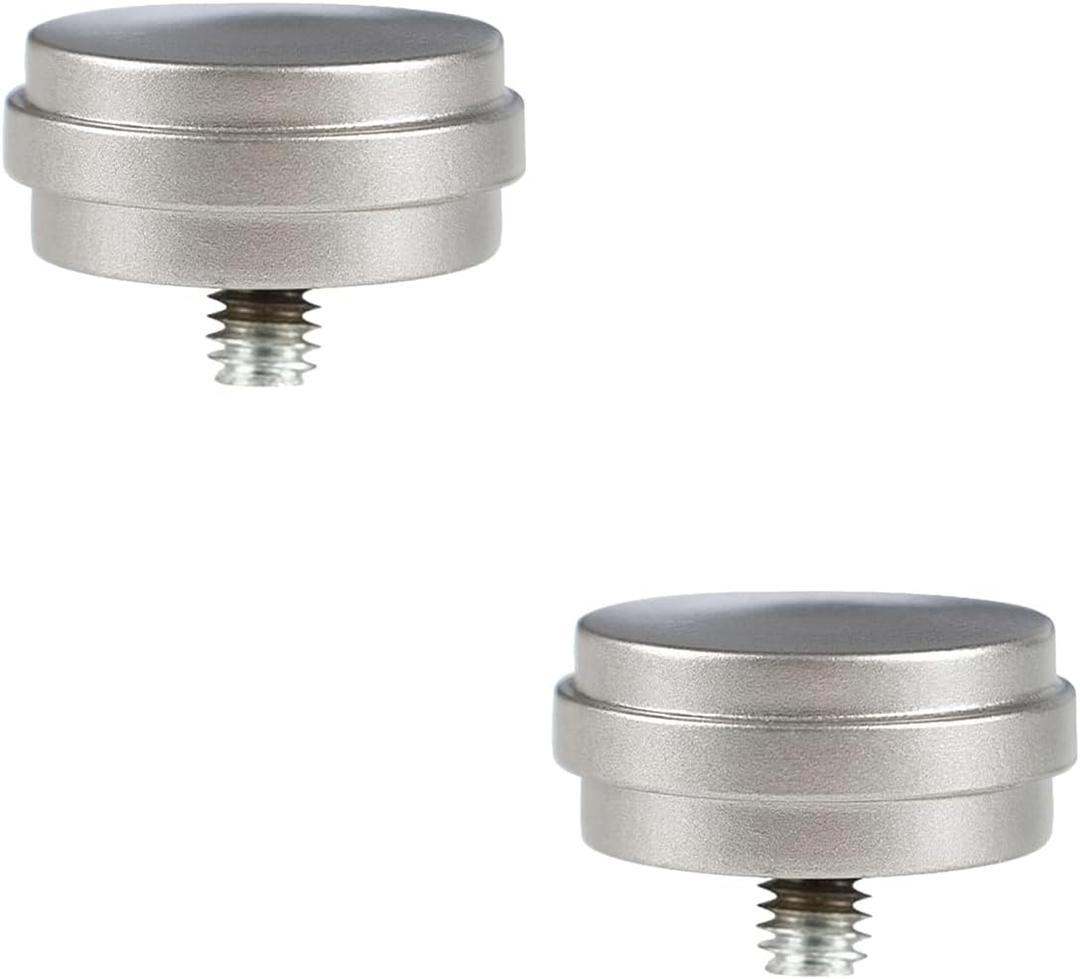 KAMANINA End Cap Replacement Finials for 3/4 or 5/8 Inch Curtain Rods, Drapery Rod Ends with M6 Standard Screws, Set of 2, Antique Silver