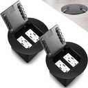 2 Pcs Recessed Floor Outlet 4. 72" x 4. 72" x 3. 94" 2-Gang with 4. 8a USB Chargers 20 Amp Floor Receptacles Round Hidden Outlet Kit Electrical Waterproof Box, Etl Listed (Black)