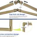 Antique Bronze Corner Window Curtain Rods with Aluminum End Cap Finials and Brackets,1 Inch Diameter Bay Window Curtain Rods,2 Sided 36-72 Inch Adjustable Drapery Rod