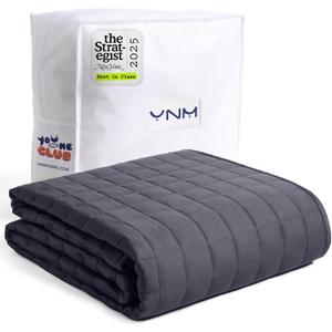 YnM Exclusive 15lbs Weighted Blanket, Bed Blanket for One Person of 140lbs, Ideal for on Queen/King Bed (Dark Grey, 60"x80" 15lbs)