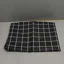 Rectangle Table Cloth, Waterproof Vinyl Tablecloths with Flannel Backing, Wipeable Plastic Plaid Table Cover for Dining, Picnic, Indoor and Outdoor (52" x 70", Black)