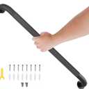 32 Inch Shower Grab Bar, Matte Black Bathroom Grab Bar Handle with Anti-Slip Knurled Grip, Stainless Steel Bath Balance Bar, 1.25" Diameter Bath Safety Bar Support for Seniors Elderly Pregnant