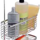 iDesign Axis Over the Cabinet 2-Tier Kitchen Storage Basket Organizer for Aluminum Foil, Sandwich Bags, Cleaning Supplies, Garbage Bags, Bath Supplies, Chrome