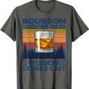 Bourbon Goes in Wisdom Comes Out Bourbon Drinking Lover Gift T-Shirt, Small