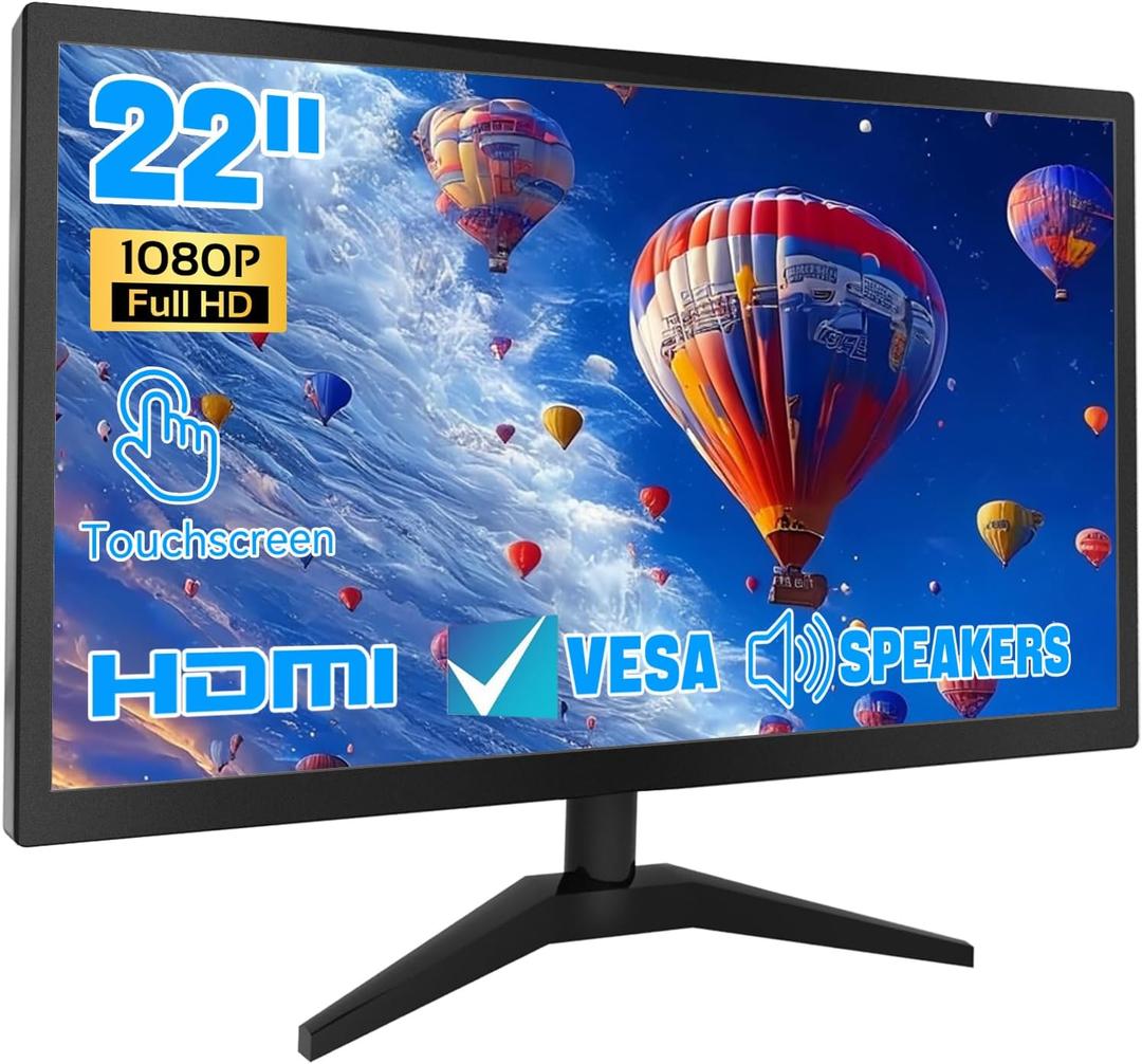 Touchscreen Monitor 22 Inch FHD 1920x1080P PC Monitor HDMI Computer Monitor
