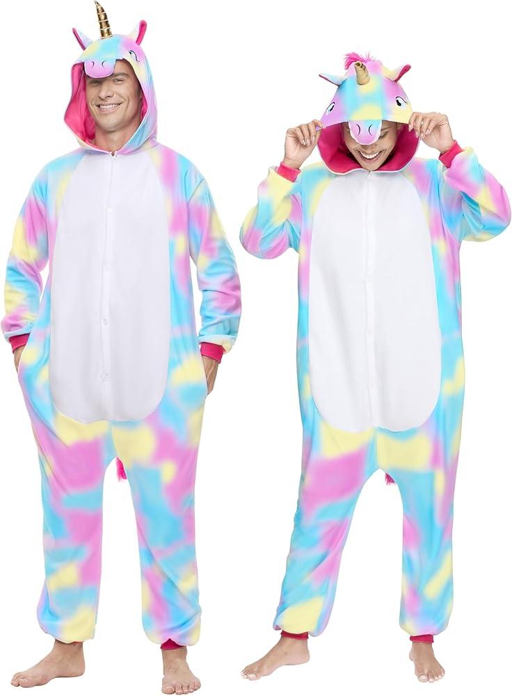 Spooktacular Creations Halloween Unicorn Costume, Unisex Adult Unicorn Jumpsuit for Halloween Cosplay Themed Parties, Size Large