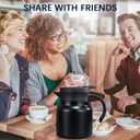 27 oz Single Stainless Steel Thermal Coffee Carafe, Double Wall Vacuum Insulated Creamer Container, Beverage Dispenser for Milk and Hot Chocolate, Tea Pot. (Black)