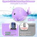 Cordless Water Table Pump, Rechargeable Water Pump with 2 Speed & Light-Up Whale, 3 Hours Non-Stop Fun Summer Outdoor Water Play Toys/Water Table Accessories for Toddlers KidsLED Glare