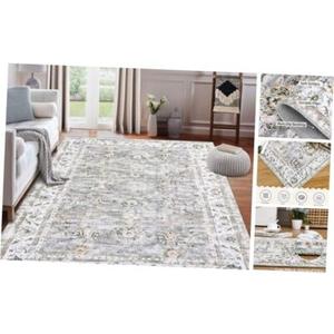 Area Rugs 8x10 Rug for Living Room Washable Boho Area Rug Non Slip Soft Vintage Low Pile Large Rug for Living Room, Bedroom, Farmhouse, Dining Room, Kids Playroom