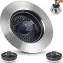 Universal Sink Stopper Strainer Combo, Stainless Steel Drain Stopper Kitchen Sink for US Standard 3-1/2 Inch Drain, Extra with 2 Basket Strainers, Mesh Strainer for Food Garbage Disposal