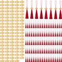 Cindeer 100 Pcs Mini Graduation Tassels with 100 Pcs 2026 Tassel Charms for Crafts Mini Silky Bookmark for Graduation Cap Keychain Ornaments DIY Craft Jewelry Making Project(Red)