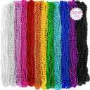Huskein 200PCS Mardi Gras Beads, 33" Bead Necklace, Colorful Mardi Gras Accessories, Women Men Party Beads Parade Throws Bulk for Christmas Pirate Baby Shower Carnival Birthday Party Supplies Decor