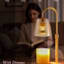 Adjustable Candle Warmer Lamp with Timer - Electric Light Wax Warming Dimmable Flameless Top Melter Heater Melting Heating Height Small Jar Candles Gifts Women Mom Birthday Home Desk Modern Decor