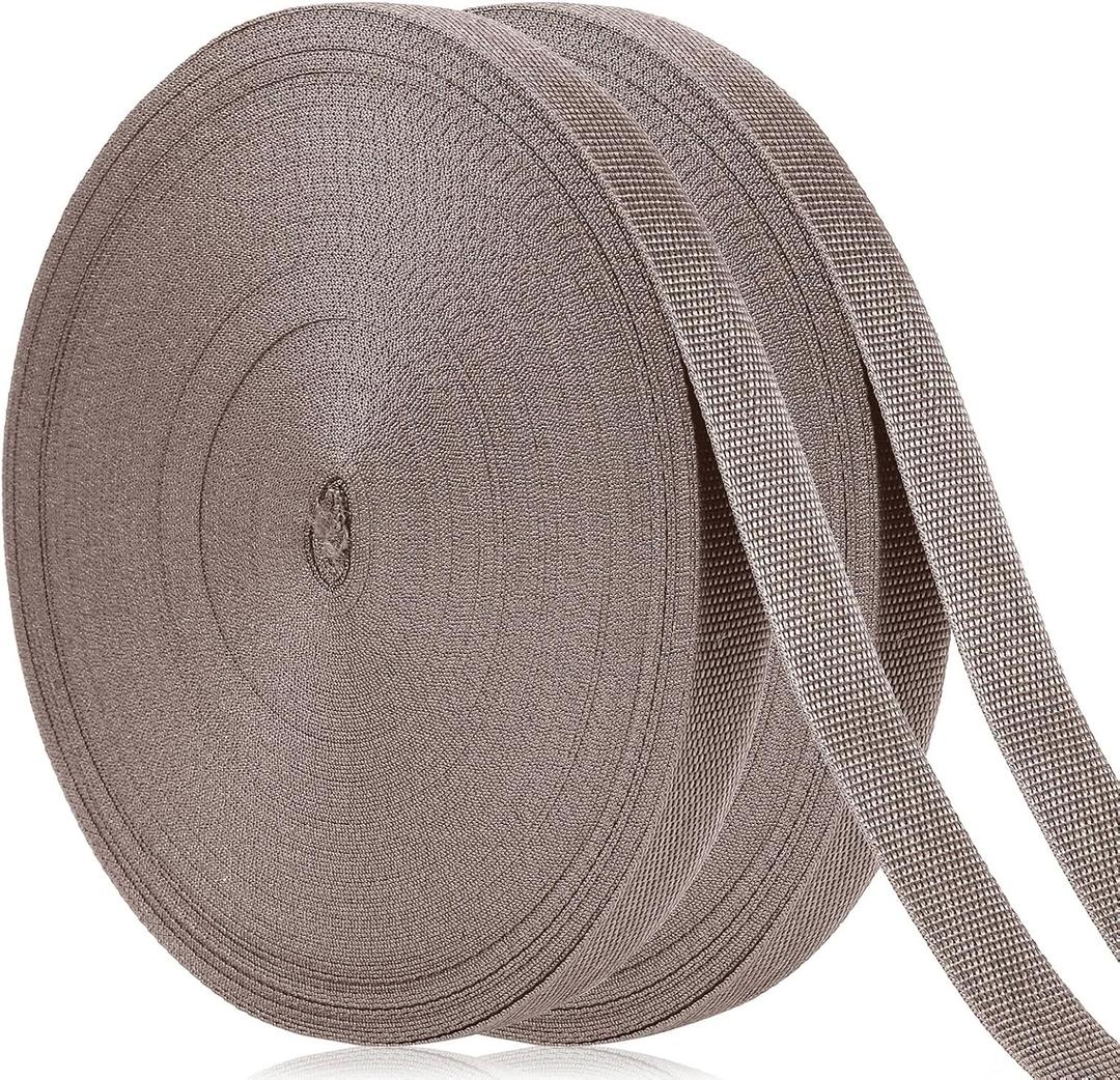 Shappy Tree Tie Strap Garden Webbing Strap Garden Plant Supports Tree Tie Staking and Guying for Outdoor Use, Plant Supports, Grafting, Straightening Supplies(Dark Khaki,295 Feet x 1 Inch)