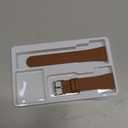 WFEAGL Leather Band for Fitbit Versa - Top Grain Leather Replacement Strap (Brown + Silver Buckle)