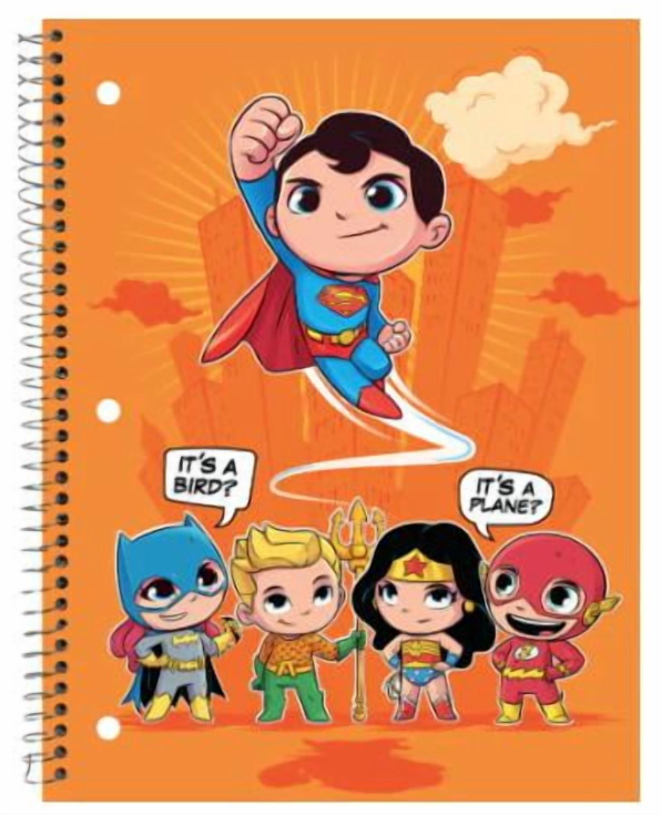 DC Super Friends 1 Subject Notebook College Ruled 70 Sheets (Superman)- 4 count Assorted Style  4Pack