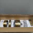 52" Contemporary Ceiling Fans with Lights and Remote, Quiet DC Motor, 3 Reversible Blades, 6-Speed, Modern Gold and White Low Profile Ceiling Fan with 3-Color LED Light Fandelier for Bedroom