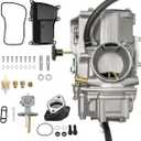 LSSM YFM350 Carburetor Replacement for Yamaha 1987-2004 Warrior 350 1987-1995 Moto-4 350 YFM 3501987-1998 Big Bear 350 1996-1998 Kodiak 400 YFM400 ATV Carb with Intake Manifold and Fuel Valve Switch