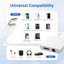 [Apple MFi Certified] 2 Pack Lightning to 3.5mm Headphone Jack Adapter, 2 in 1 Headphone Adapter Aux Audio and Charger Adapter Dongle Cable Splitter Compatible with iPhone14/13/12/11/XS/XR