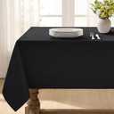 Softalker Rectangle Tablecloth, Waterproof Table Cloths Wrinkle Free Fabric Washable Polyester Table Cover for Dining Tables Party Outdoor Camping Parties Buffet - 60 x 120 inch, Black