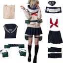 Cosfun Women's Cosplay Costume Full Outfits Sailor Uniform Suit Upgraded Ver Anime Costumes (Beige, S)