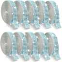 Self Adhesive Rhinestone Ribbon - 10 Rolls 10 Yard Rhinestone Strip - Glitter Bling Crystal Diamond Ribbon for DIY Decor, Shoes, Wedding, Party, Crafts - 4 Rhinestones/Row, Lake Blue