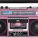 QFX J-220BT Pink Boombox MP3 Conversion from Radio to Cassette with 4-Band (AM, FM, SW1, SW2) Radio with Bluetooth, Dual 3" Speakers, Built-in Microphone, Recorder, 3-Band Equalizer