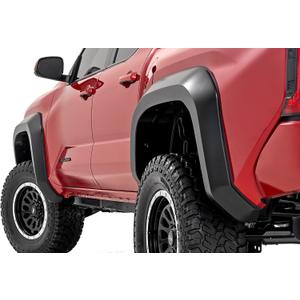Rough Country Sport Fender Flares for Toyota Tacoma (2024-2026) - 5.75" Height, Up to 1.75" Tire Coverage, UV-Resistant ABS, Paintable Matte Black
