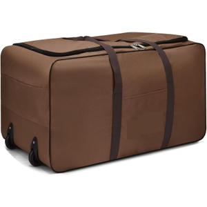 Luggage 600D Oxford Foldable Wheel Travel Bags Luggages Storage Bag with Wheels Large Capacity Carry On Luggage Trolley Suitcase Suitcase(Brown)
