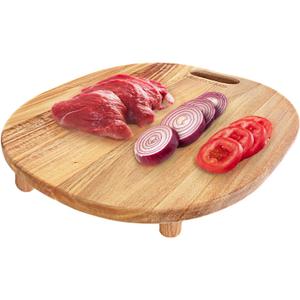 Griddle Cutting Board with Feet, Wood Grill Board with Legs, Elevated Cutting Board with Adjustable & Removable Feet for 28 and 36 inch Blackstone Griddle, 11.8" x 11.8"
