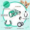 Nasjac Dog Wheelchair for Back Legs - Lightweight Portable Wheelchair with Reflective Stripes, Adjustable Pet Wheelchair Cart for Senior, Arthritis, Paralyzed, Injured, or Disabled Dogs (Green, Small)