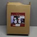 Lulu Home 2-Pack Lighted Christmas Snowman Decorations, 3.1+2.5FT Outdoor Snowmen with 70 LEDs White Lights, 2D Plug-in Snowman Holiday Yard Decor with Scarves for Lawn Garden Party