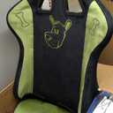 GTPLAYER Gaming Chair Cute with Cat Ears Ergonomic Computer Chair with Dog Embroidery Adjustable Memory Foam Lumbar Support and Headrest Comfortable Reclining Office Chair Soft Velvet Fabric for Women (Green)