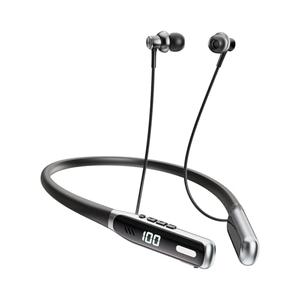 NEOQOQO Wireless Neckband Earbuds, Neckband Bluetooth Headphones with Built-in Microphone, Bluetooth Headset Magnetic Earphones, Deep Bass, Ultra-Lightweight, Bluetooth 5.4, 80H Playtime, Black