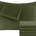 Pillowcases King 4 Pack, 20x36 Pillow Cases with Envelope Closure, Soft Plain Brushed Microfiber Covers Breathable Wrinkle-Resistant, Olive Green